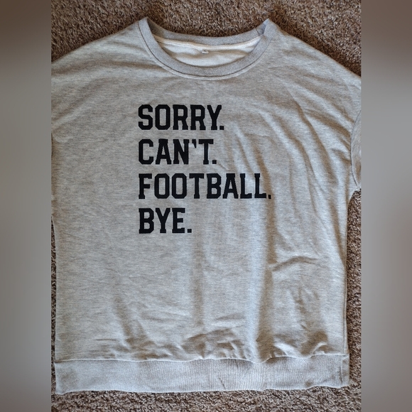 Football Tailgate Themed Gray Sweatshirt XL NWOT - Picture 2 of 11